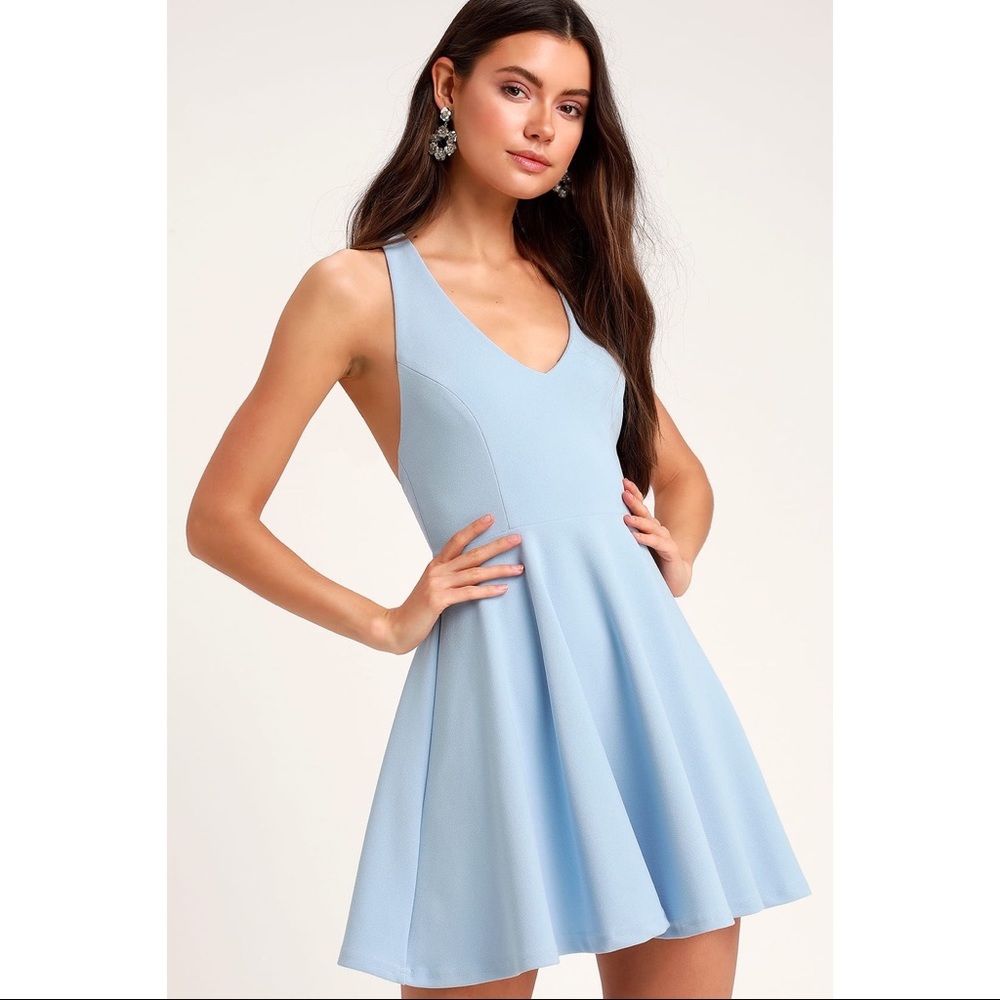 Lulu’s light blue skater dress